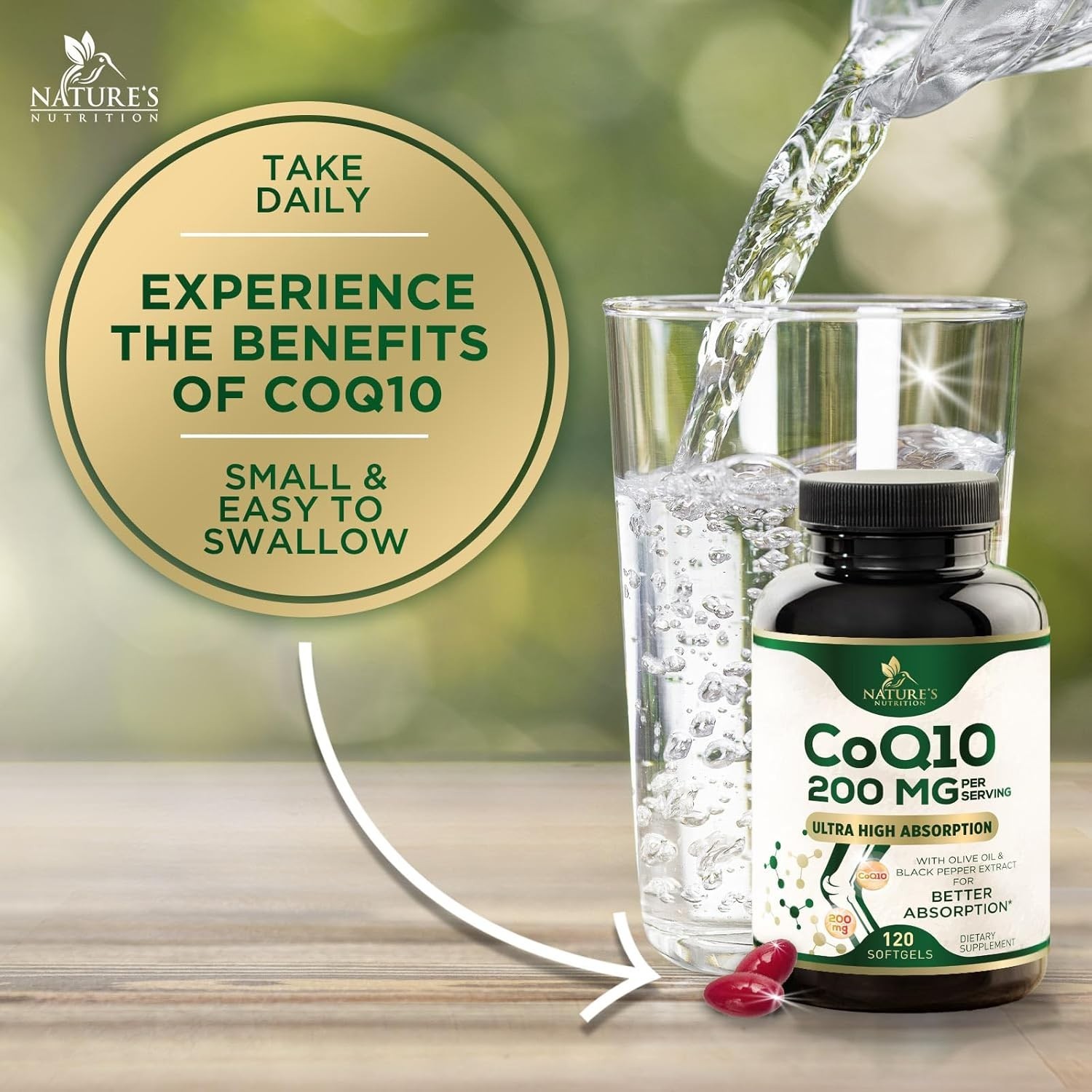 CoQ10 200mg Softgels – Coenzyme Q10 Heart Health Support Antioxidant Supplement