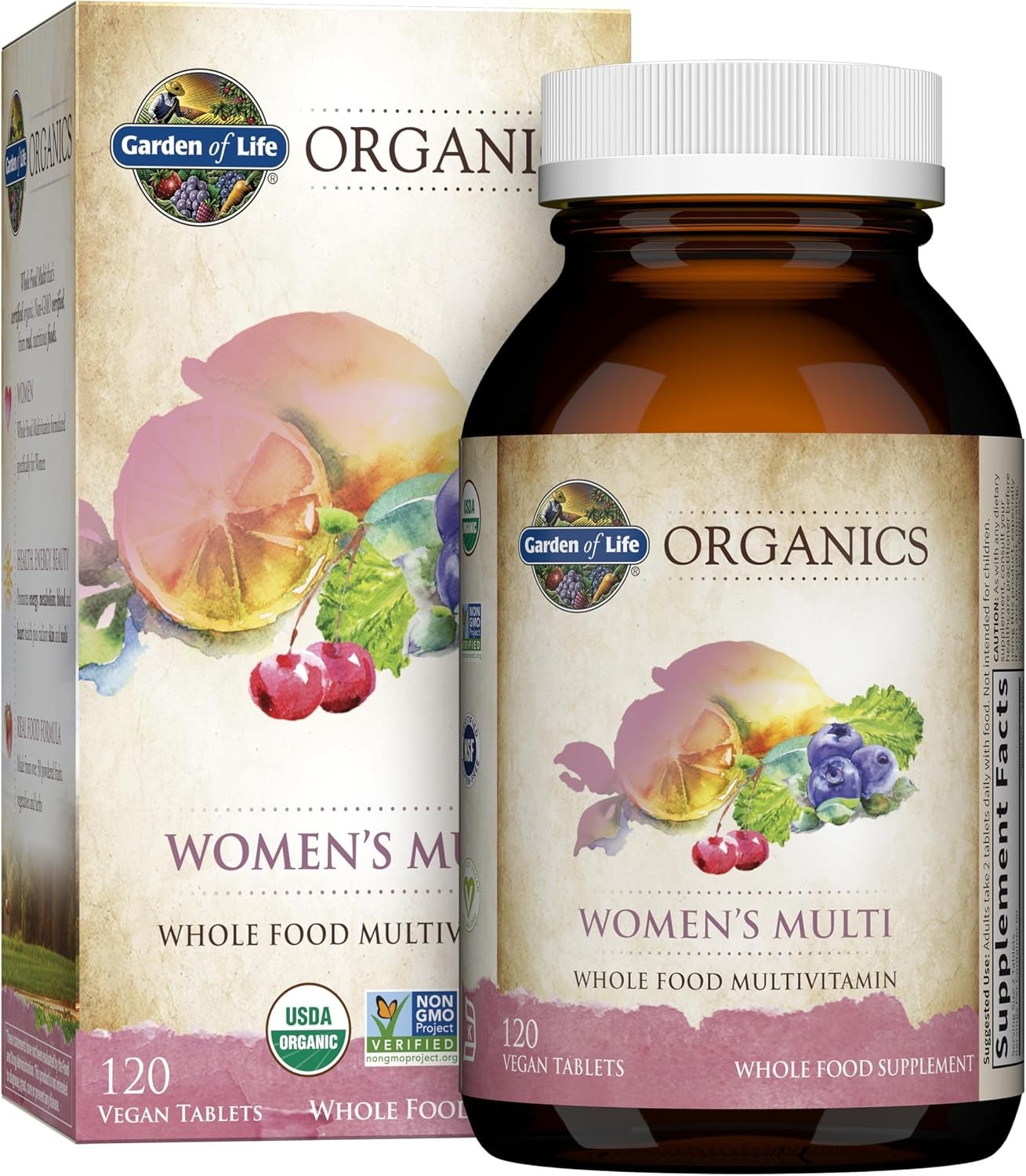 Garden of Life Organics Women’s Multivitamin 120 Tablets Vegan Non-GMO Vitamin