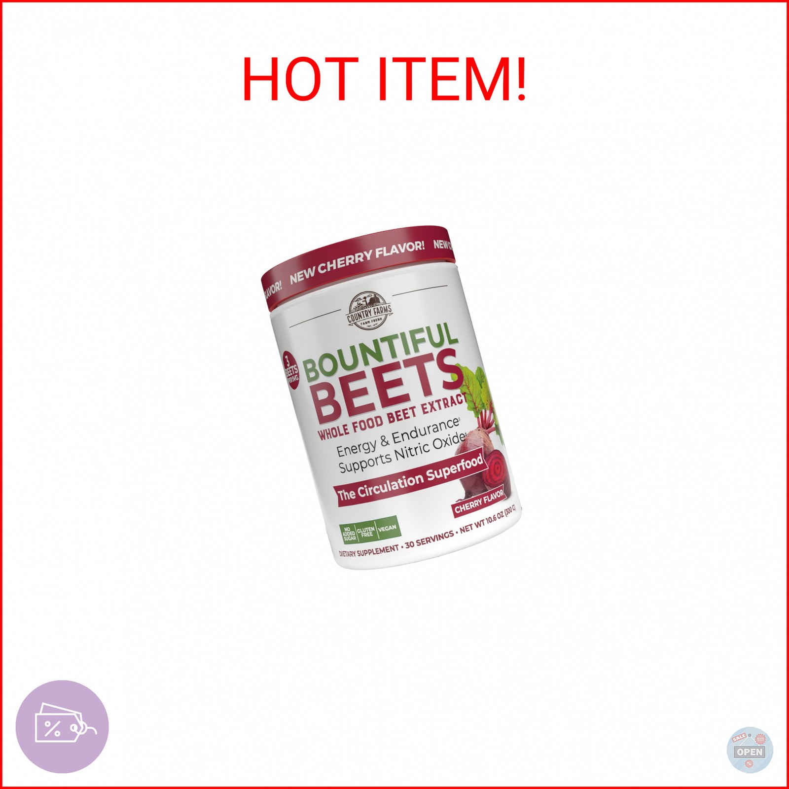 Country Farms Bountiful Beets, Wholefood Beet Extract Superfood, Helps Support H