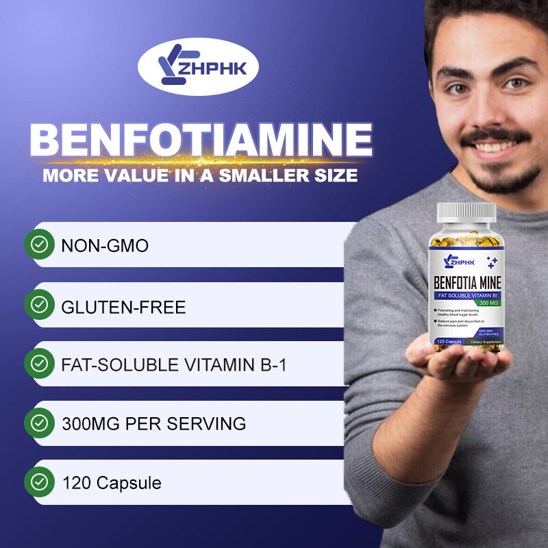 Benfotiamine 300mg 120 Capsules Fat Soluble Thiamine Vitamin B1 Vegan Supplement