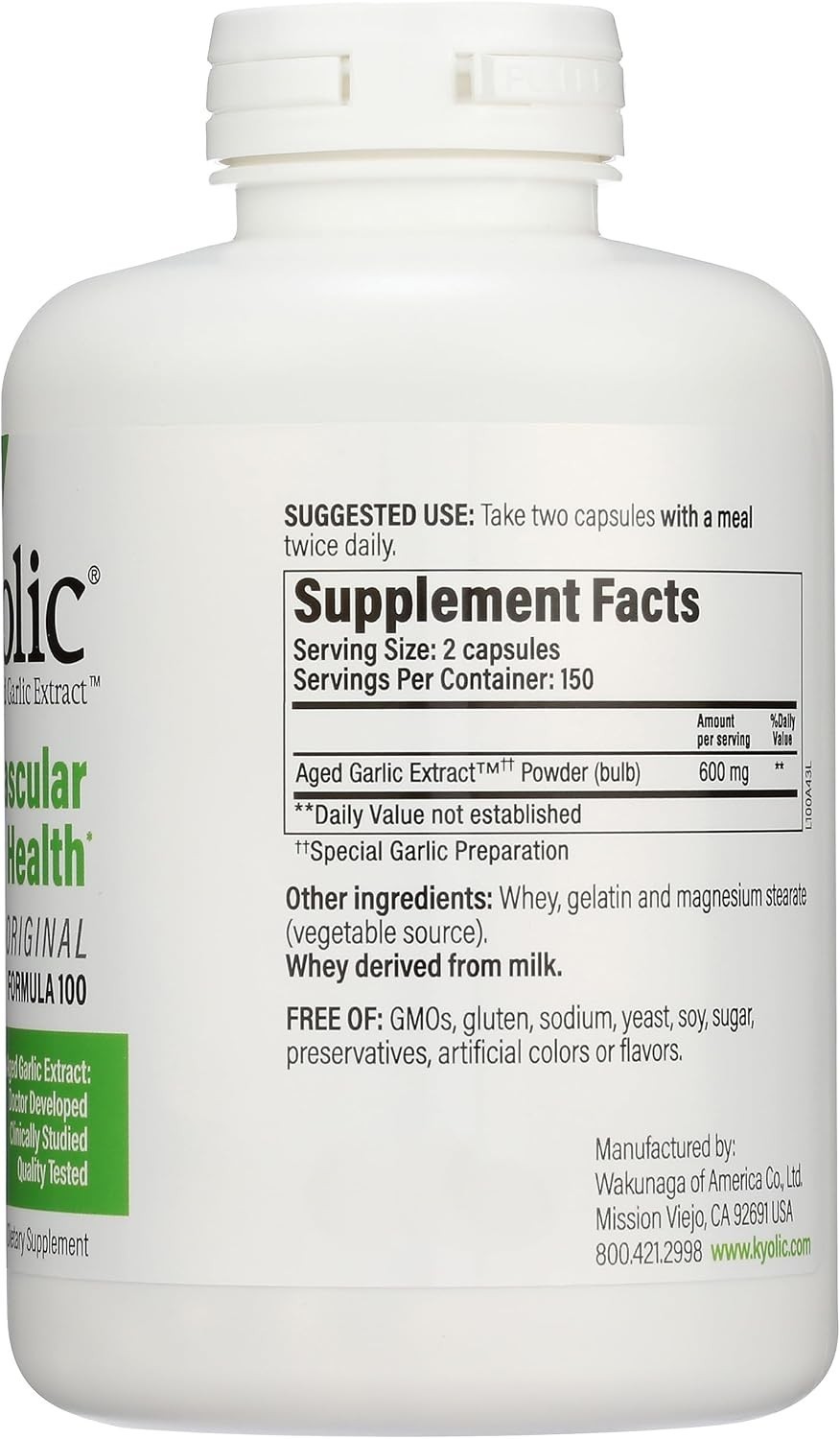 Aged Garlic Extract Capsule 300 Count Cardiovascular Heart Support