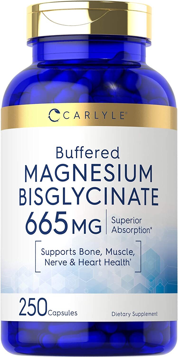 Magnesium Bisglycinate 665mg | 250 Capsules | Buffered Supplement | by Carlyle