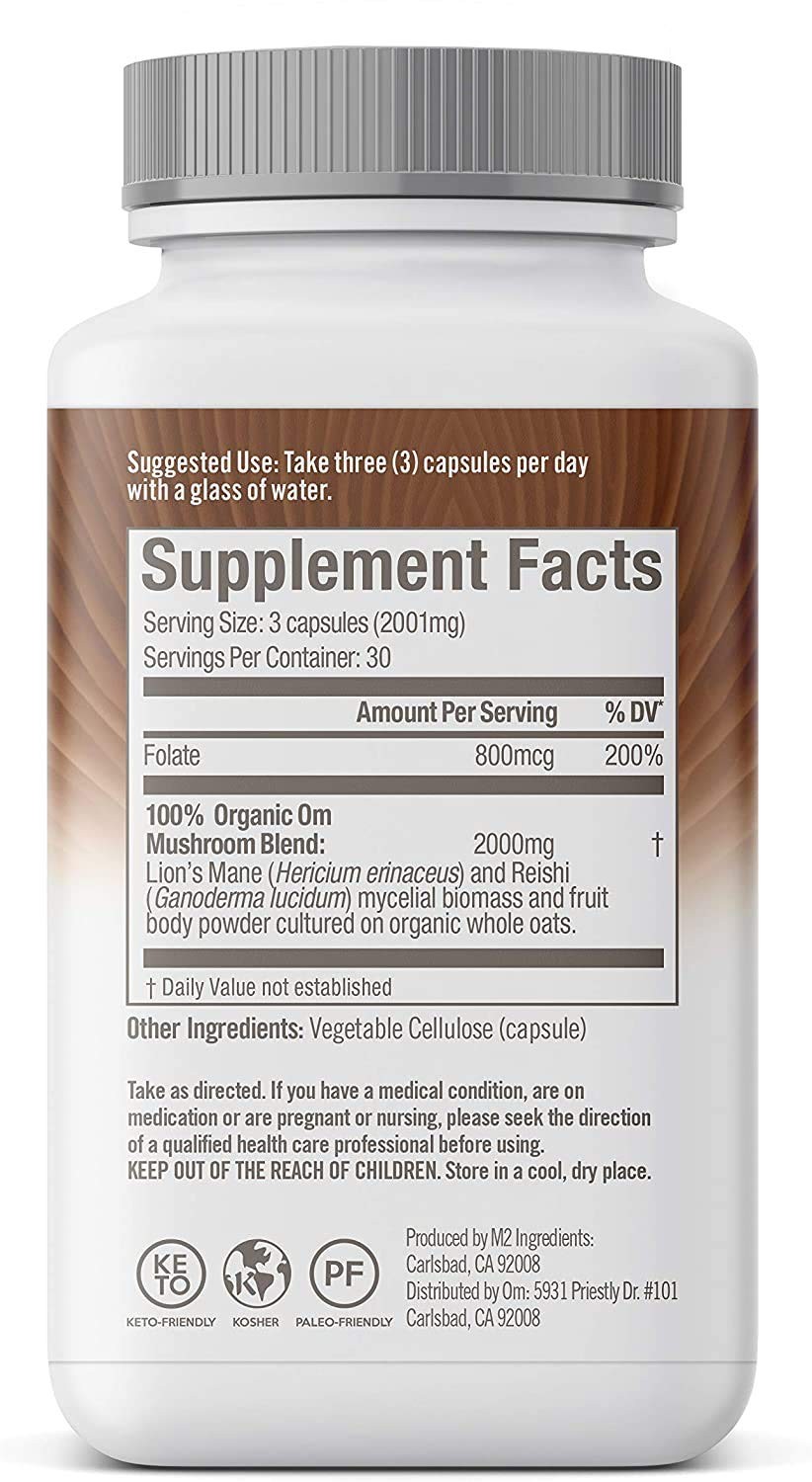 Om Mushroom Superfood Brain Fuel Mushroom Powder Capsules Superfood Supplement
