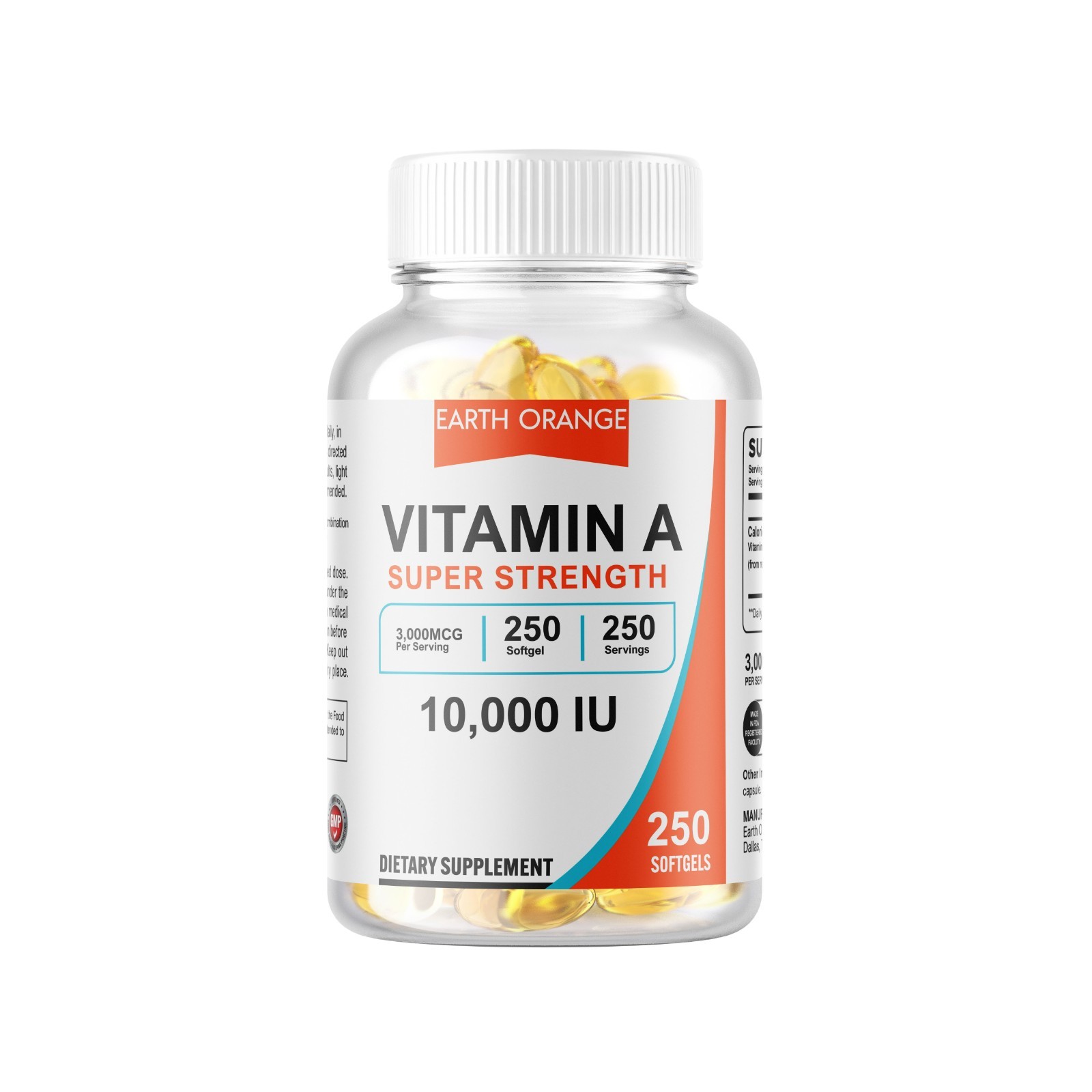 Vitamin A 10,000iu Gluten Free & Non-GMO 250 Softgels