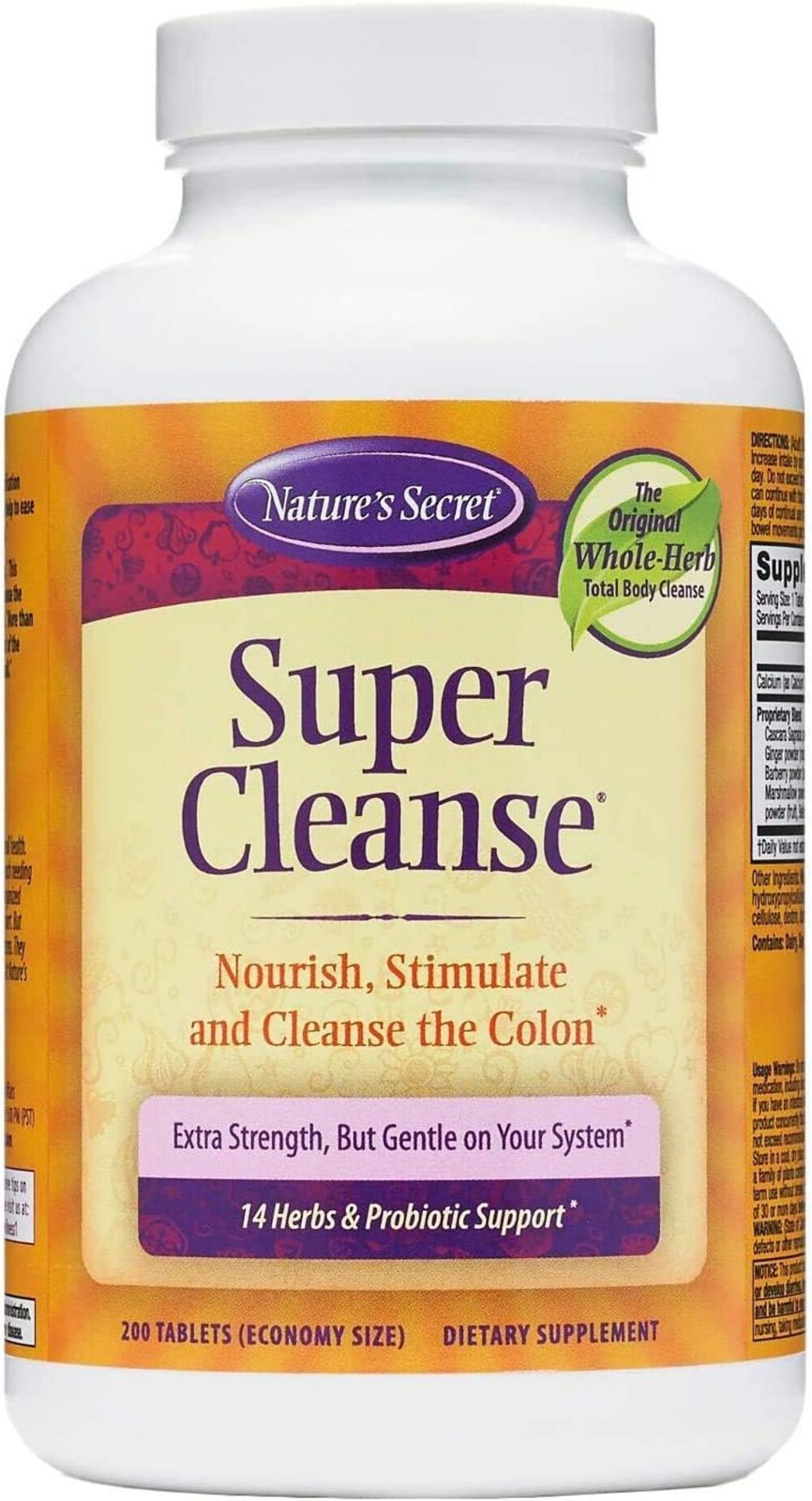 Nature’s Secret Super Cleanse Nourish, Stimulate & Cleanse, 200 Tablets