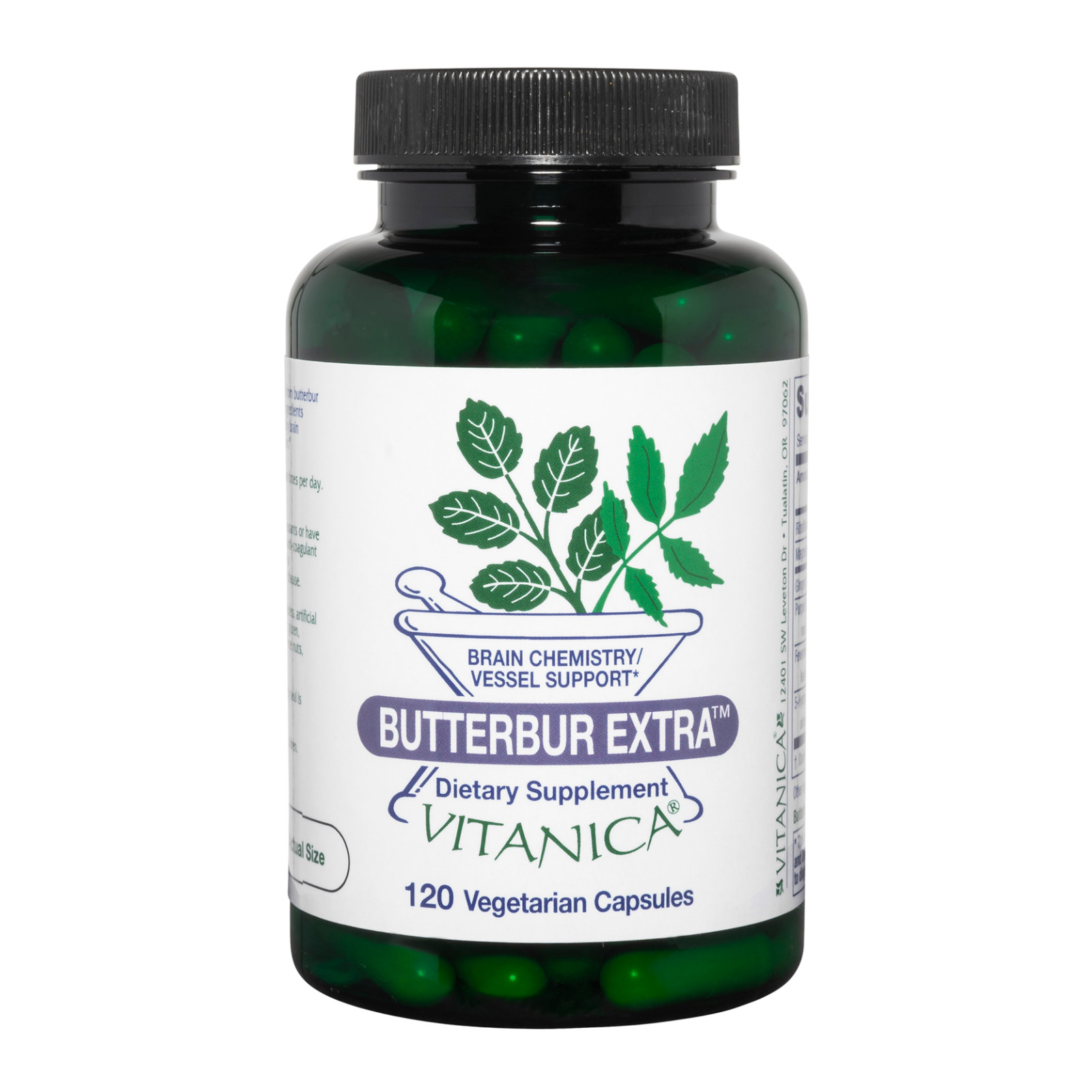 Vitanica, Butterbur Extra, Brain Chemistry & Vessel Support, Vegan, 120 Capsules