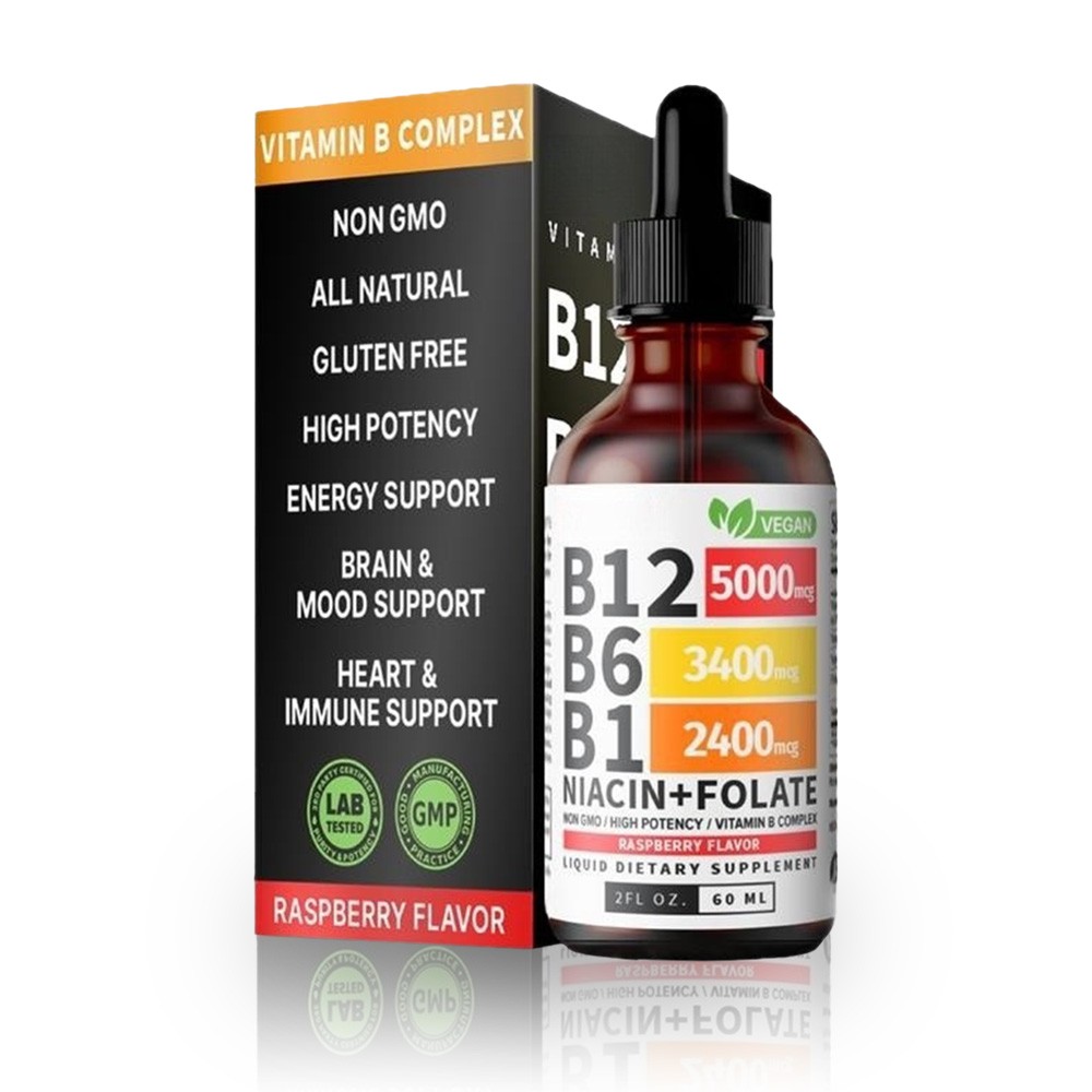 1-5Bottles Vitamin and B12 B6 Liquid Drops B12 Sublingual Vitamin B Complex – B1