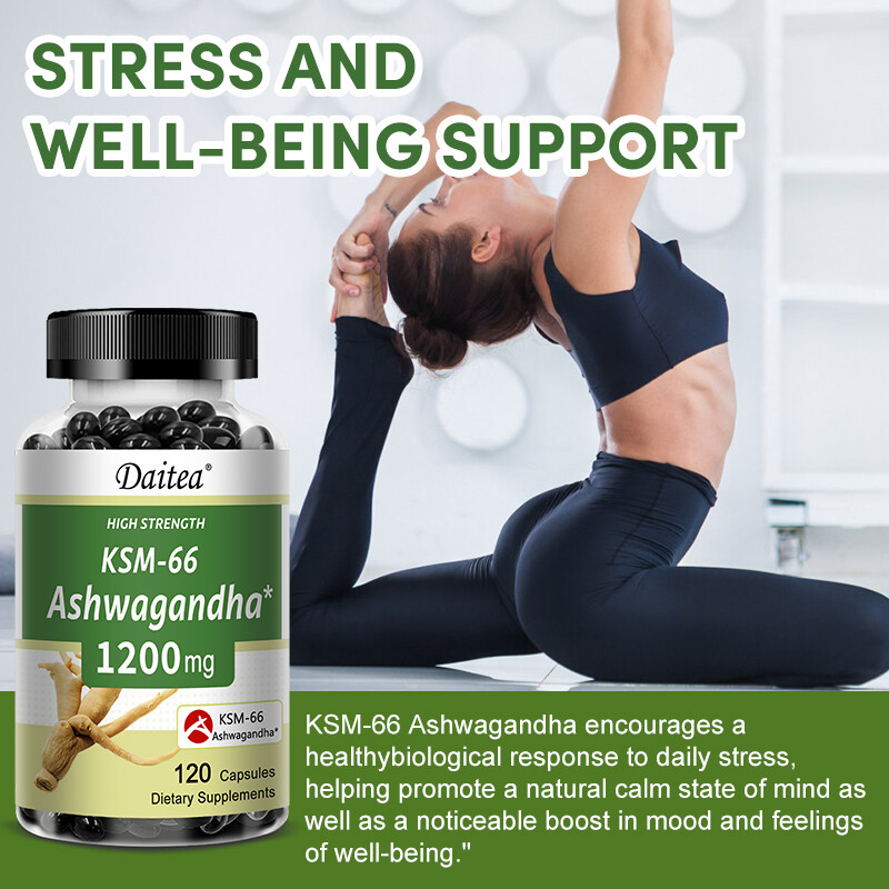 KSM-66 Ashwagandh 1200mg 60/120 Caps Energy, Anxiety Relief, Relaxation