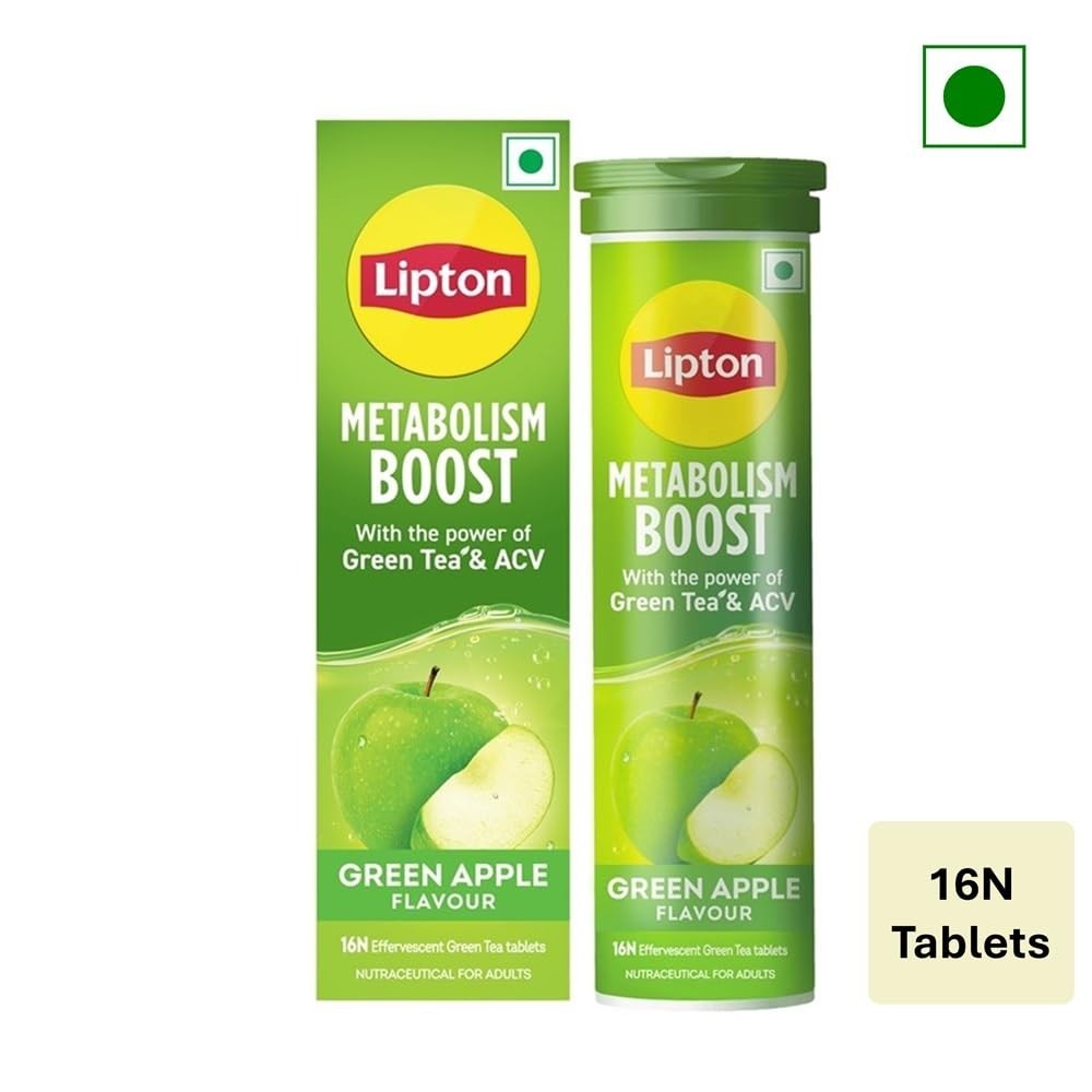 Green Tea ACV Effervescent Tablets 16N Green Apple Flavor Supports Slim & Active