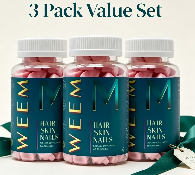 3 Pack WEEM Vegan Gummy Chews 60 Count Sugar Free Daily Dietary Supplement
