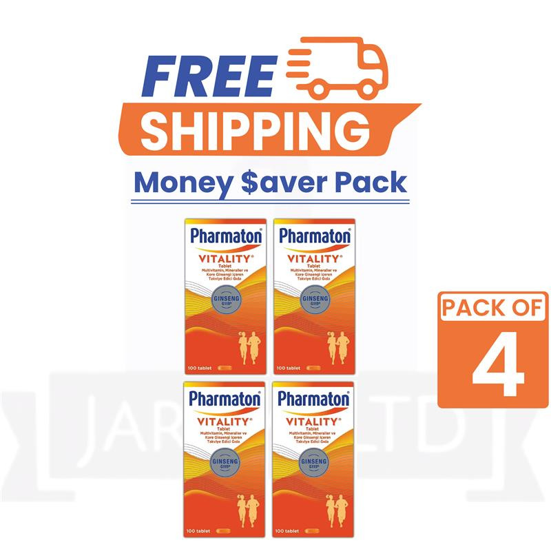 4 x Pharmaton Vitality Multivitamins & Minerals 100 Tablets – 4 PACK