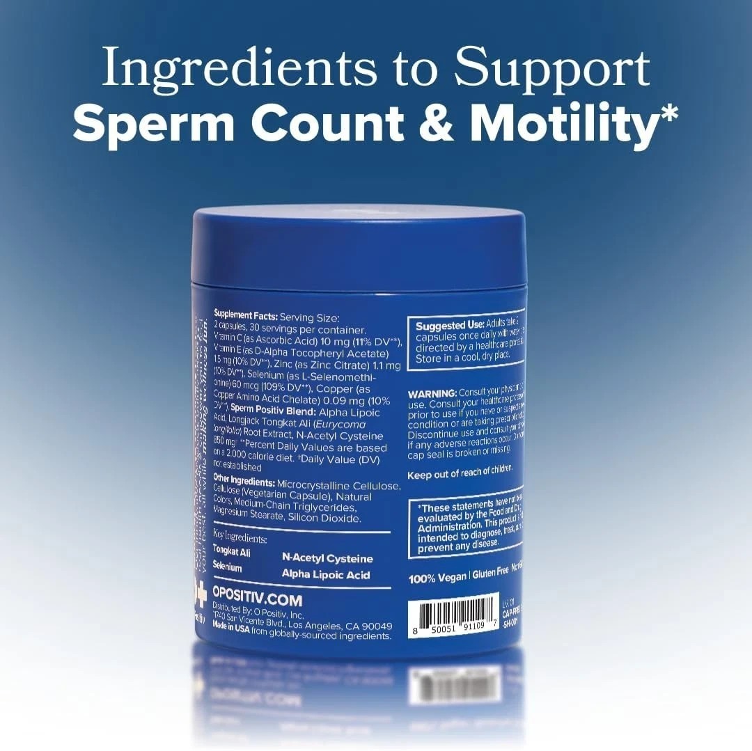 and Sperm Health Capsules for Men for Sperm Count Preggo Motility, 60 Vegan Caps
