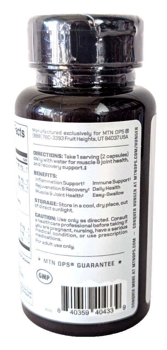 MTN OPS Defuse Inflammation Support Supplement, 30 Servings, Exp. 9/2026