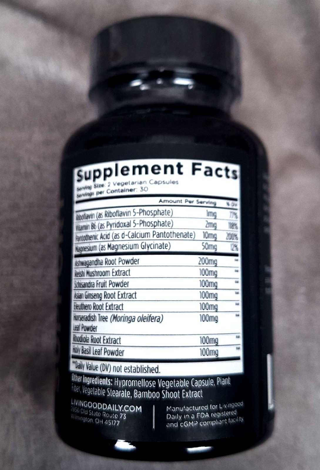 Livingood Daily STRESS SUPPORT 60 caps destress formula supplement exp 12/26