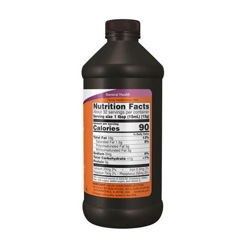 Sunflower Liquid Lecithin 16 Fl Oz by Now Foods