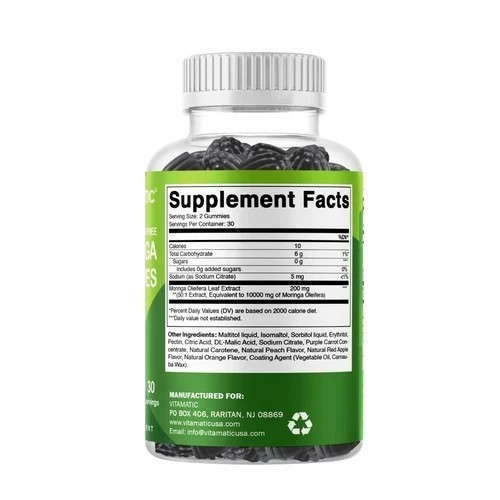 NEW Vitamatic Sugar Free Moringa Gummies 10000mg 60 Pectin Based Gummies