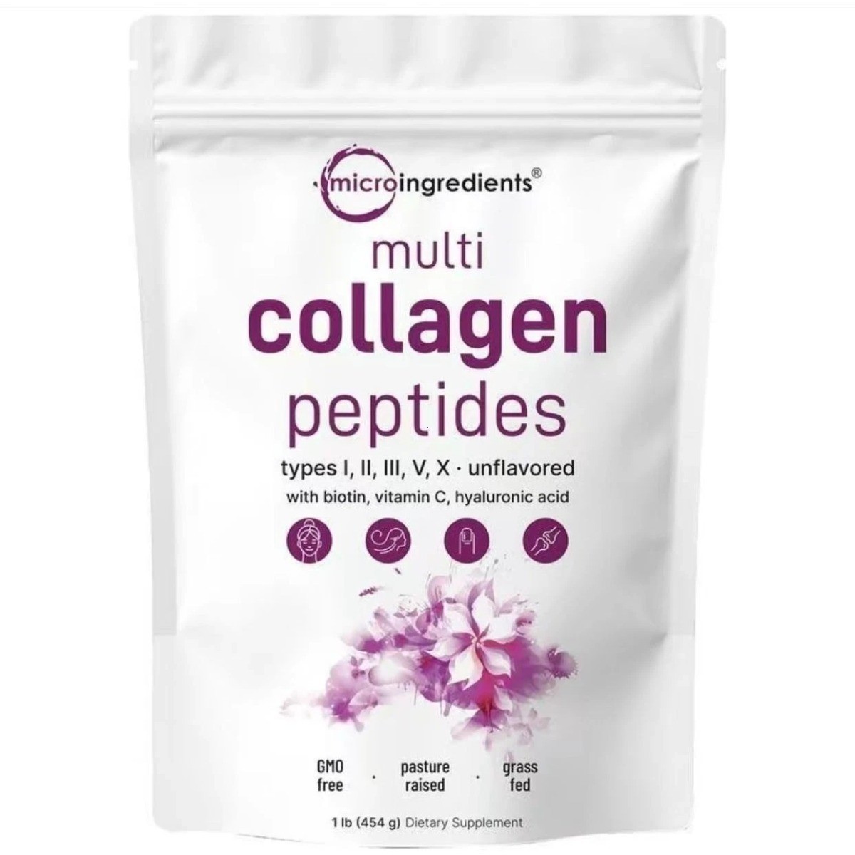 Micro Ingredients Multi Collagen Peptides – Types I,II,III,V,X , Unflavored