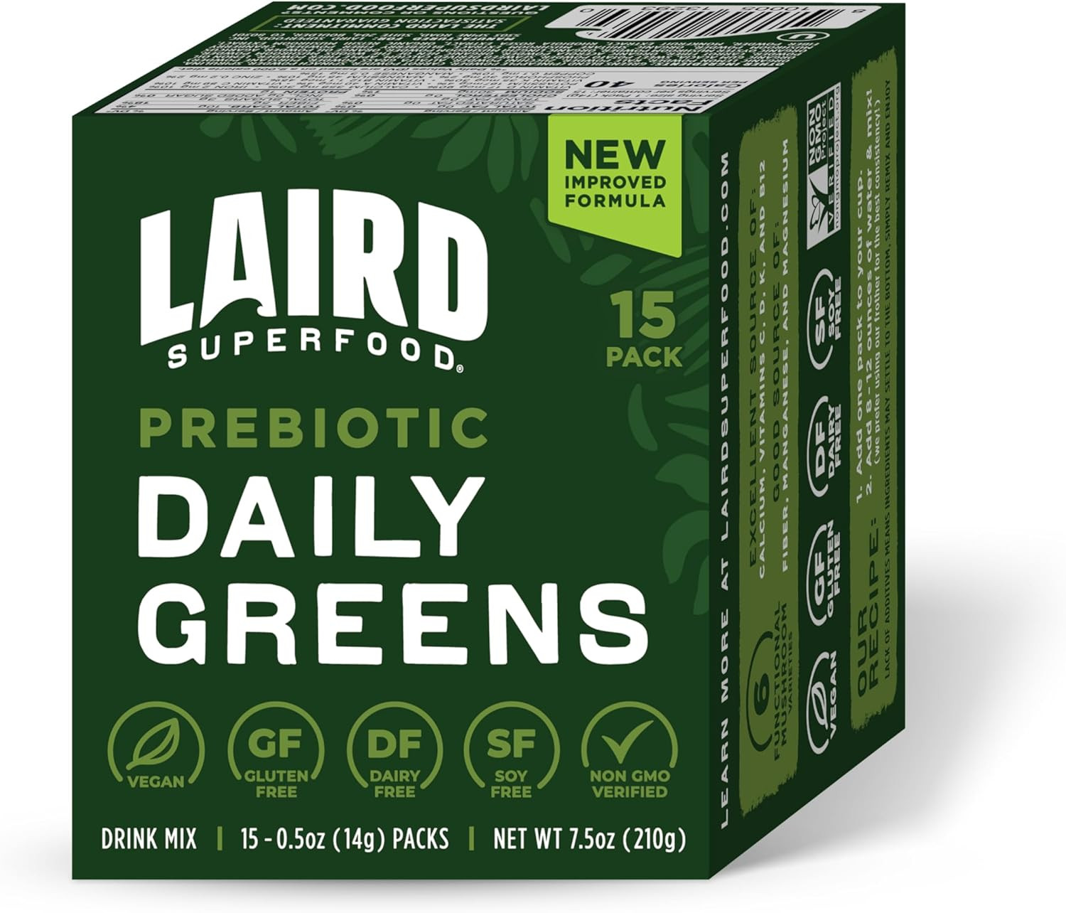 Prebiotic Daily Greens Powder – Pack of 15 Single Serve Sachets – Essential V…