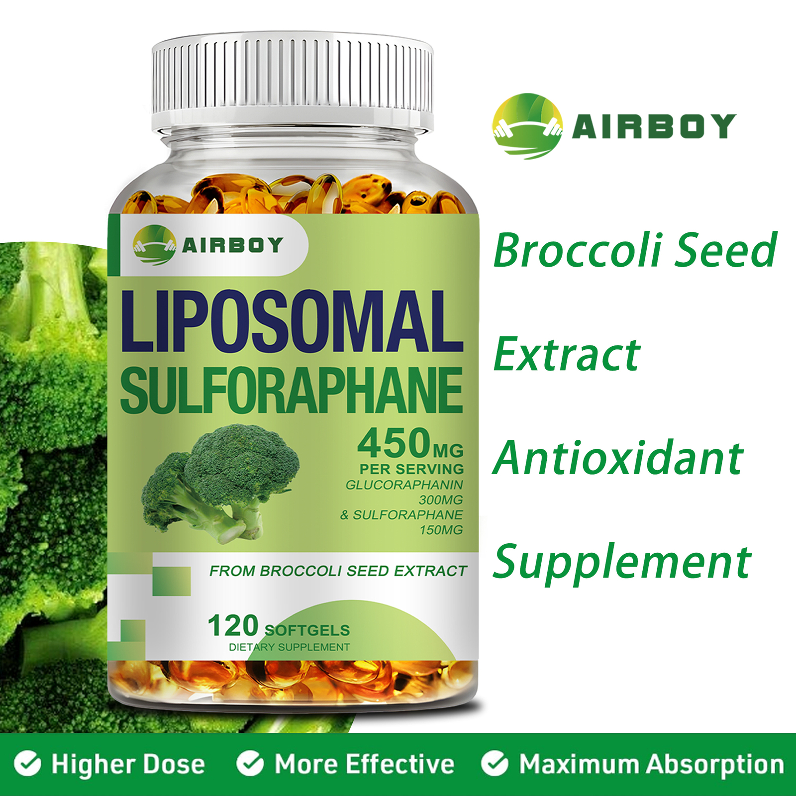 Liposomal Sulforaphane Softgels – Antioxidant, Liver Healt, High Absorption