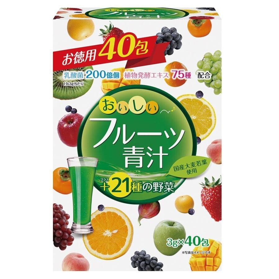 YUWA DELICIOUS FRUITS AOJIRU LACTIC ACID BACTERIA FERMENTED EXTRACT 40 PACKS X 6