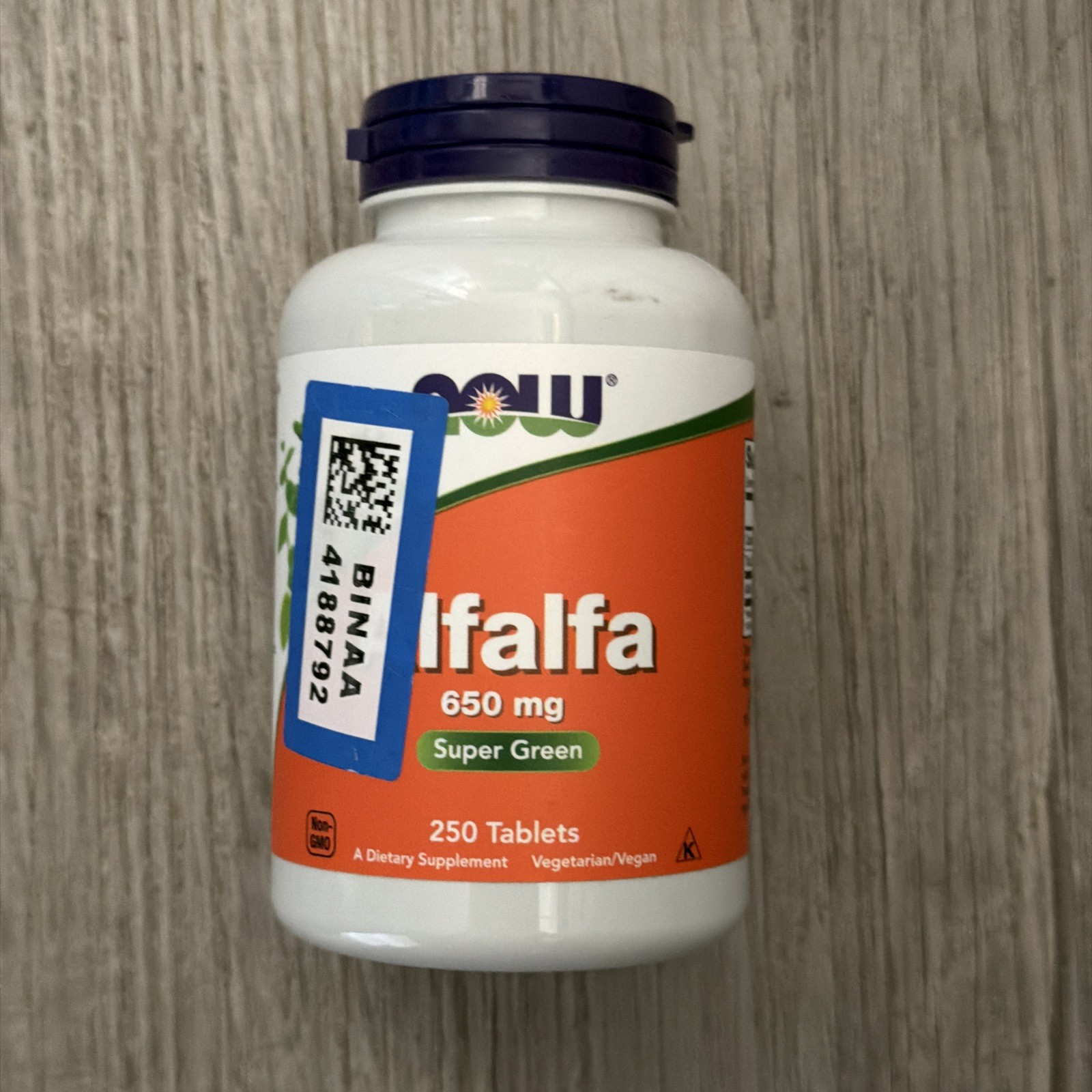 Alfalfa 250 Tabs 650 Mg by Now Foods – Exp 10/28, NEW, Sealed