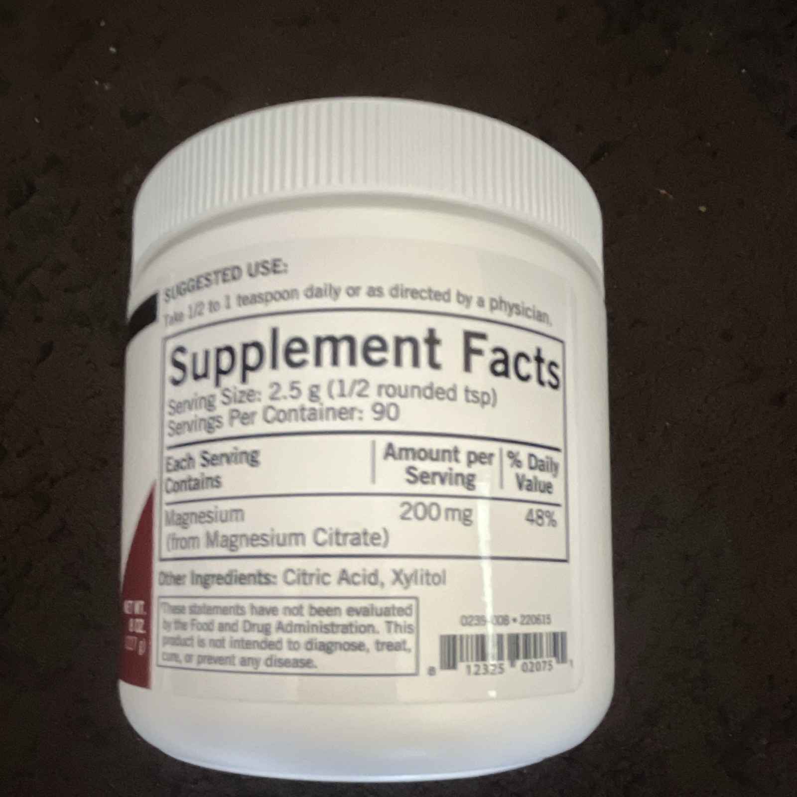 Kirkman Magnesium Citrate Soluble Powder 8 oz Hypoallergenic Gluten-Free 200mg