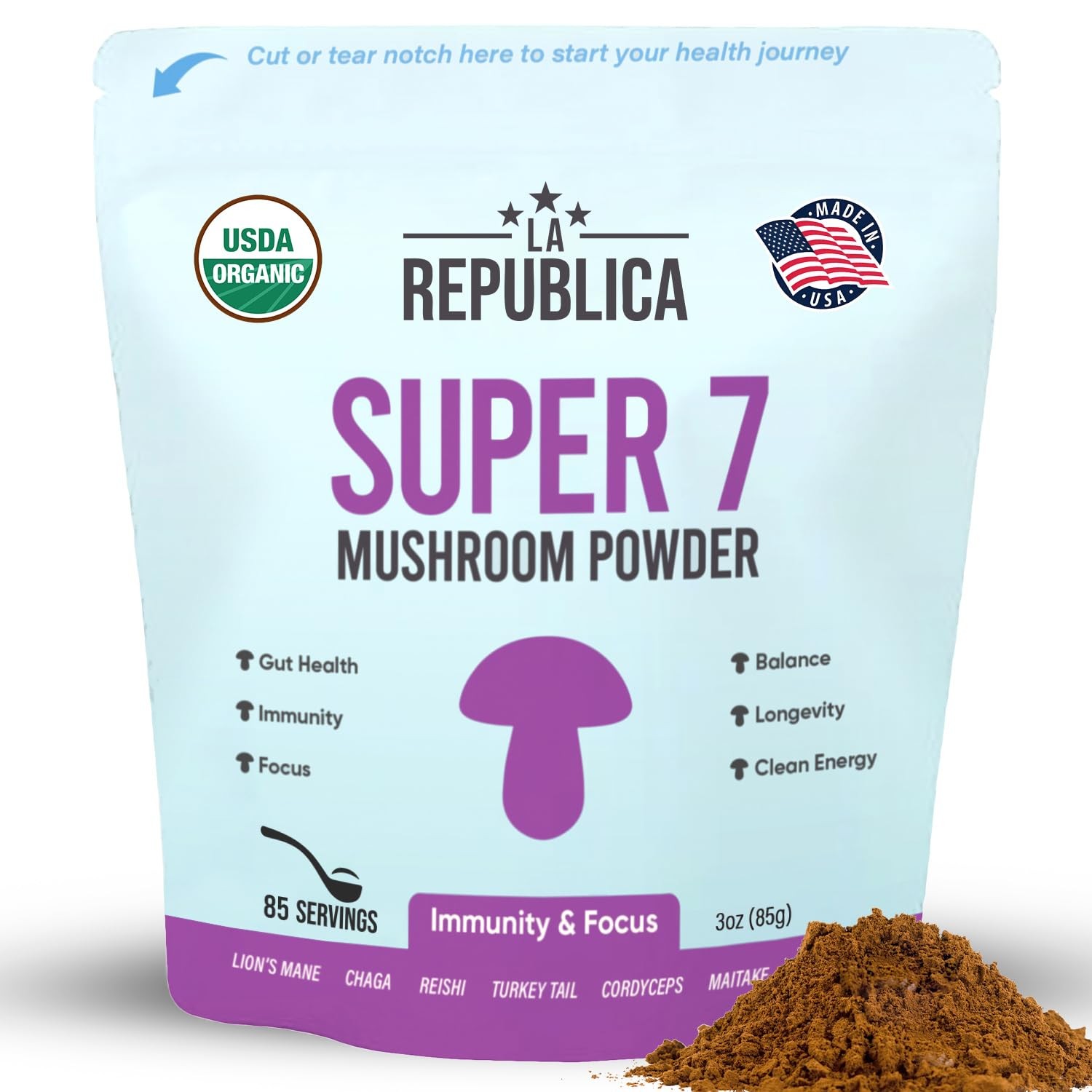 Lrla Superfoods La Republica Superfoods Usda Organic Super 7 Mushroom Powder