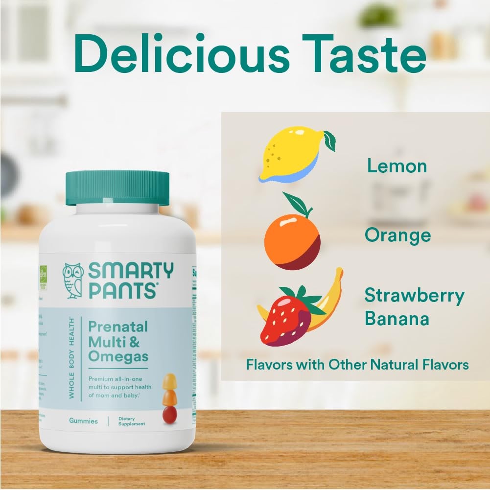 SmartyPants Prenatal Vitamins for Women, Multivitamin 30 Servings, Natural