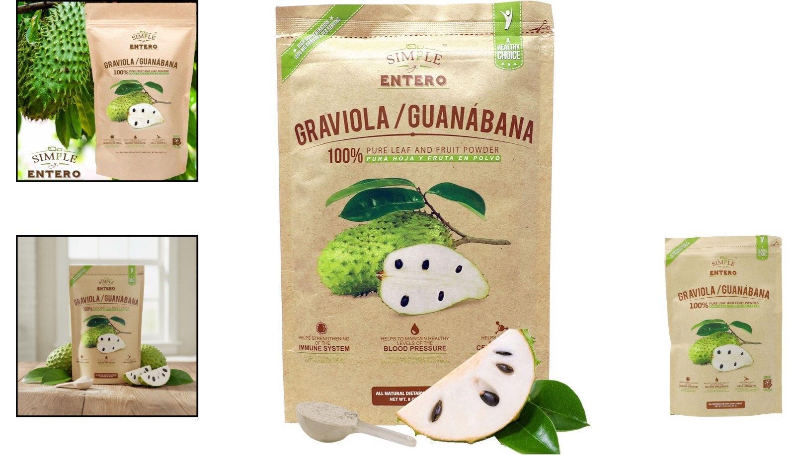 100% Pure Graviola Powder, Organic Soursop Supplement 8 oz for Digestive Health
