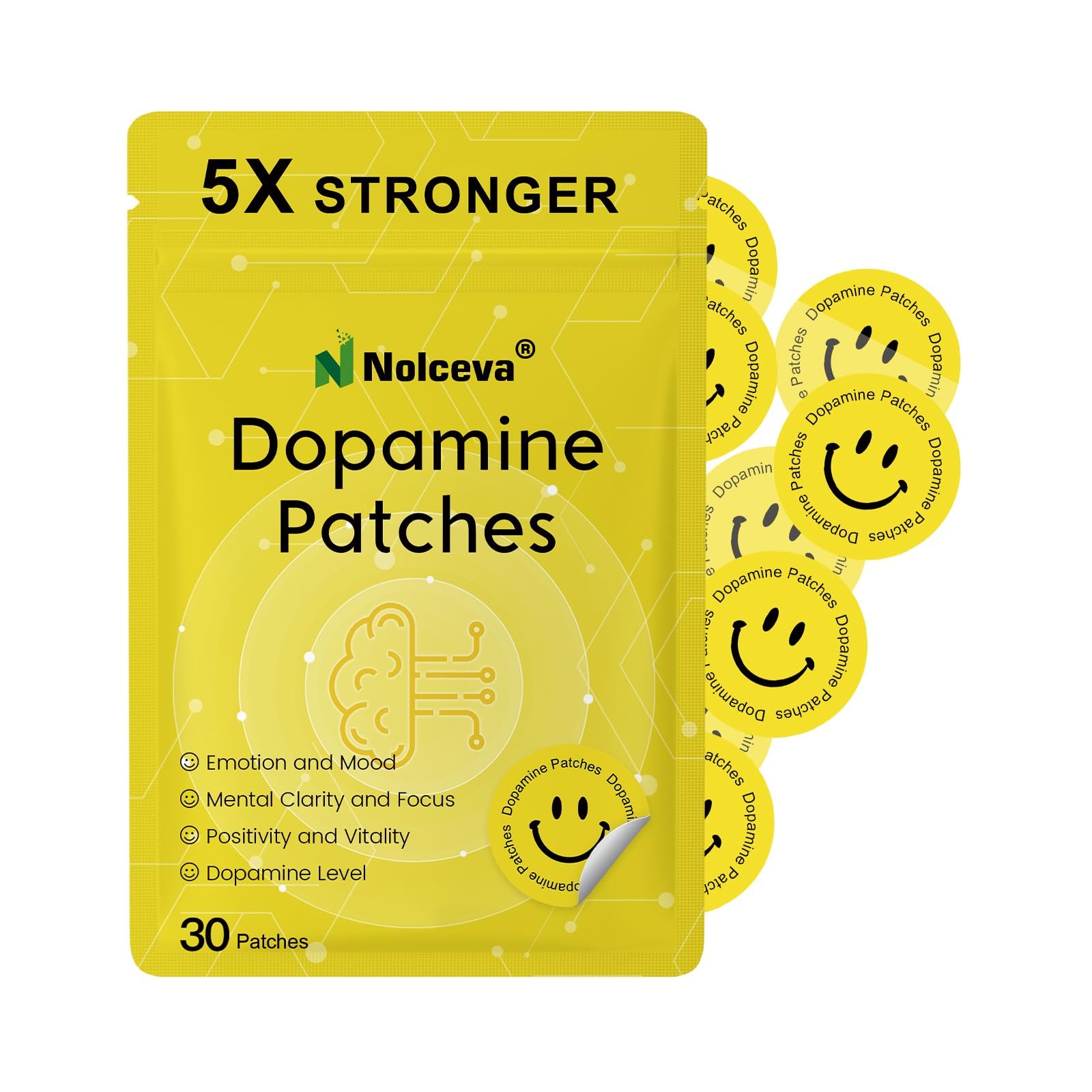 Nolceva Dopamine Patches For Men Women 5X Stronger Formula Mood Boost