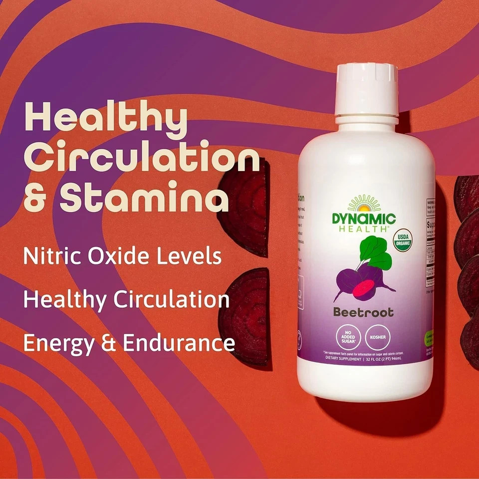 Dynamic Health Beetroot Liquid (Certified Organic) 32 fl.oz pack of 4