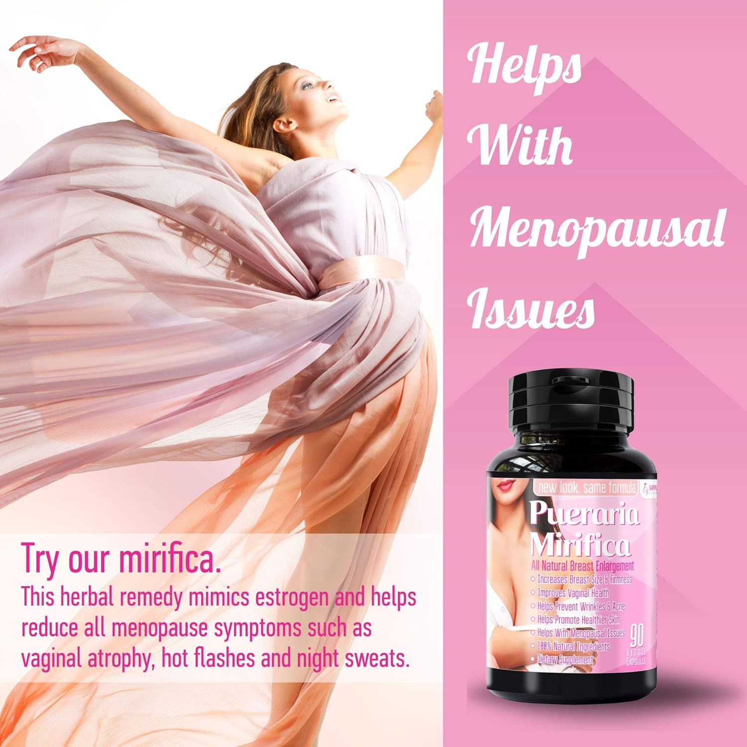Pueraria Mirifica Capsules 2000Mg Daily – Breast Enhancement Pills and Estrogen
