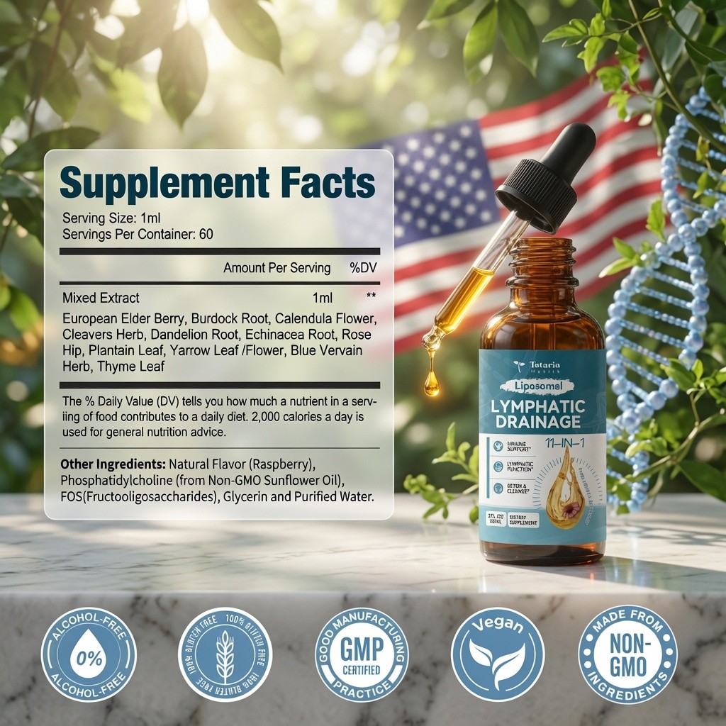 Totaria Health Liposomal Lymphatic Drainage 11-in-1 Immune Support 60ml