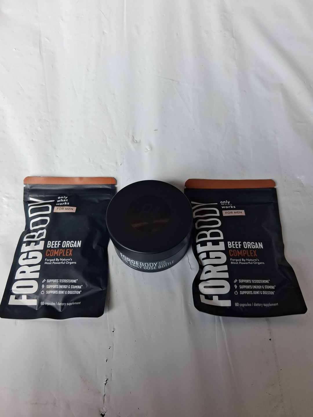 Forgebody Beef Organ Complex 60 Capsules(2 Bags×60 Caps In Ea) + Dose Container