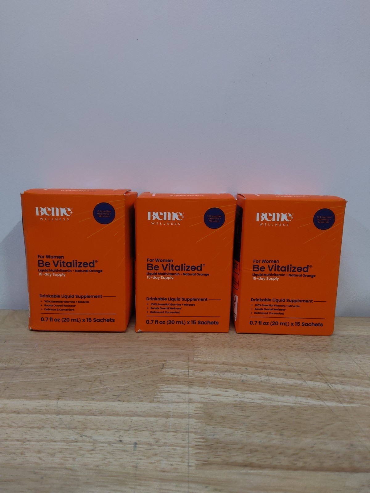 3x BeMe Liquid Multivitamins for Women, Be Vitalized 15 Sachets Orange EXP 11/26