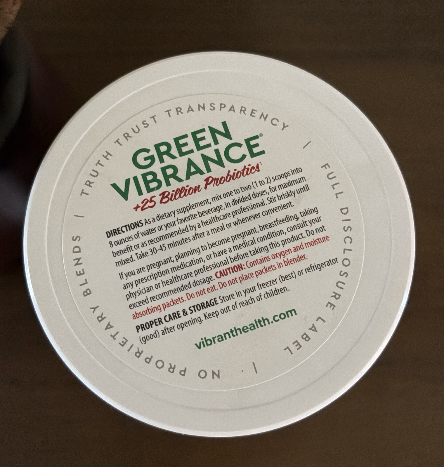Vibrant Health GREEN VIBRANCE Chocolate Coconut Plant-Based 12.35 oz Exp 5/2027