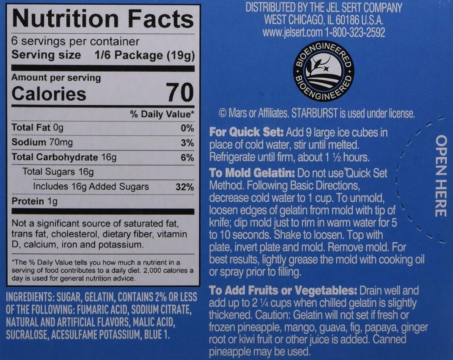 Fruity Gelatin Treat – Blue Raspberry, Pack of 24-