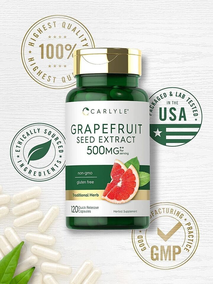 Grapefruit Seed Extract 500 Mg Strong Wellness Immune Health Support, 120 Caps