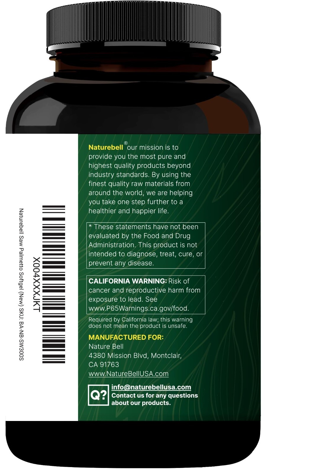 Saw Palmetto Extract & Pumpkin Seed Oil – 1200mg, 300 Softgels, Non-GMO, Gluten-