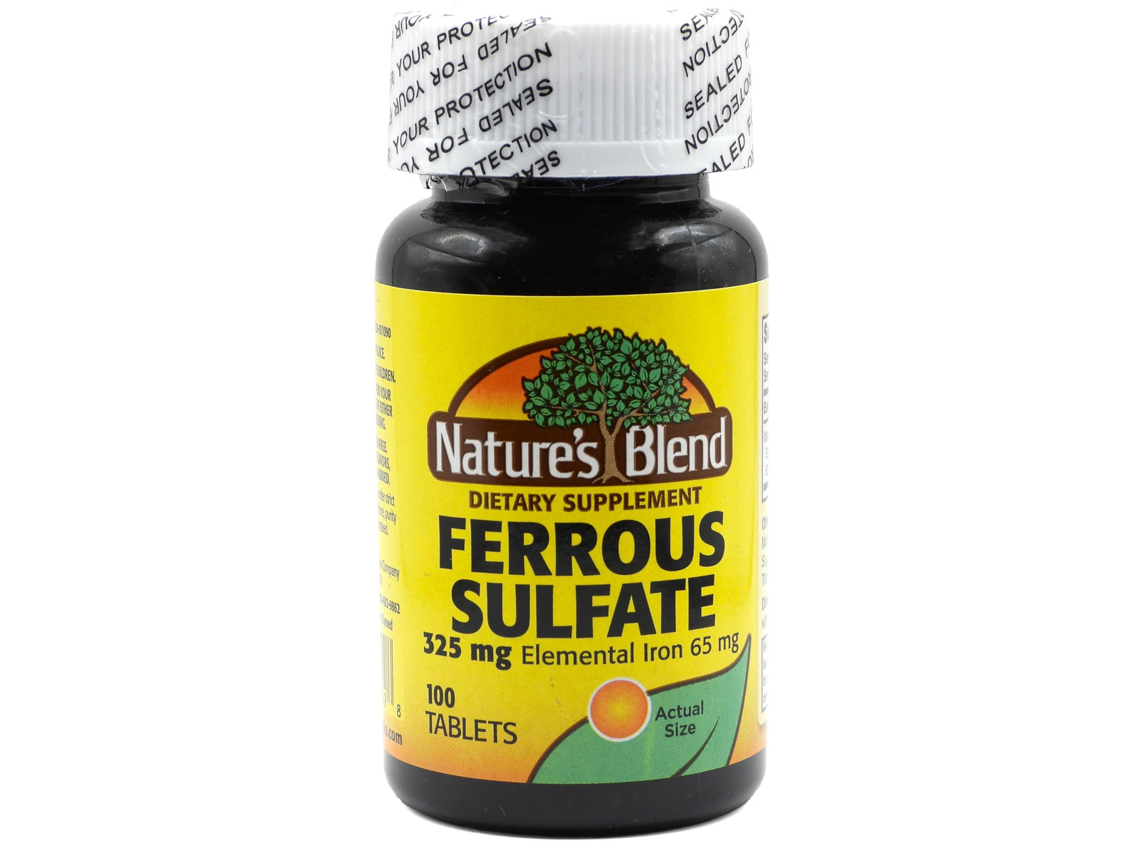 Nature’s Blend Ferrous Sulfate 325 mg Mineral Supplement 100 Tablets