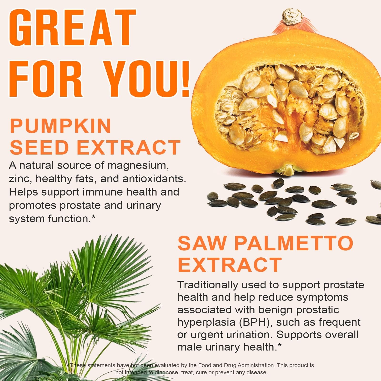 Cold Pressed Pumpkin Seed Oil & Saw Palmetto 1000mg, 300 Softgels – Hair, Prosta