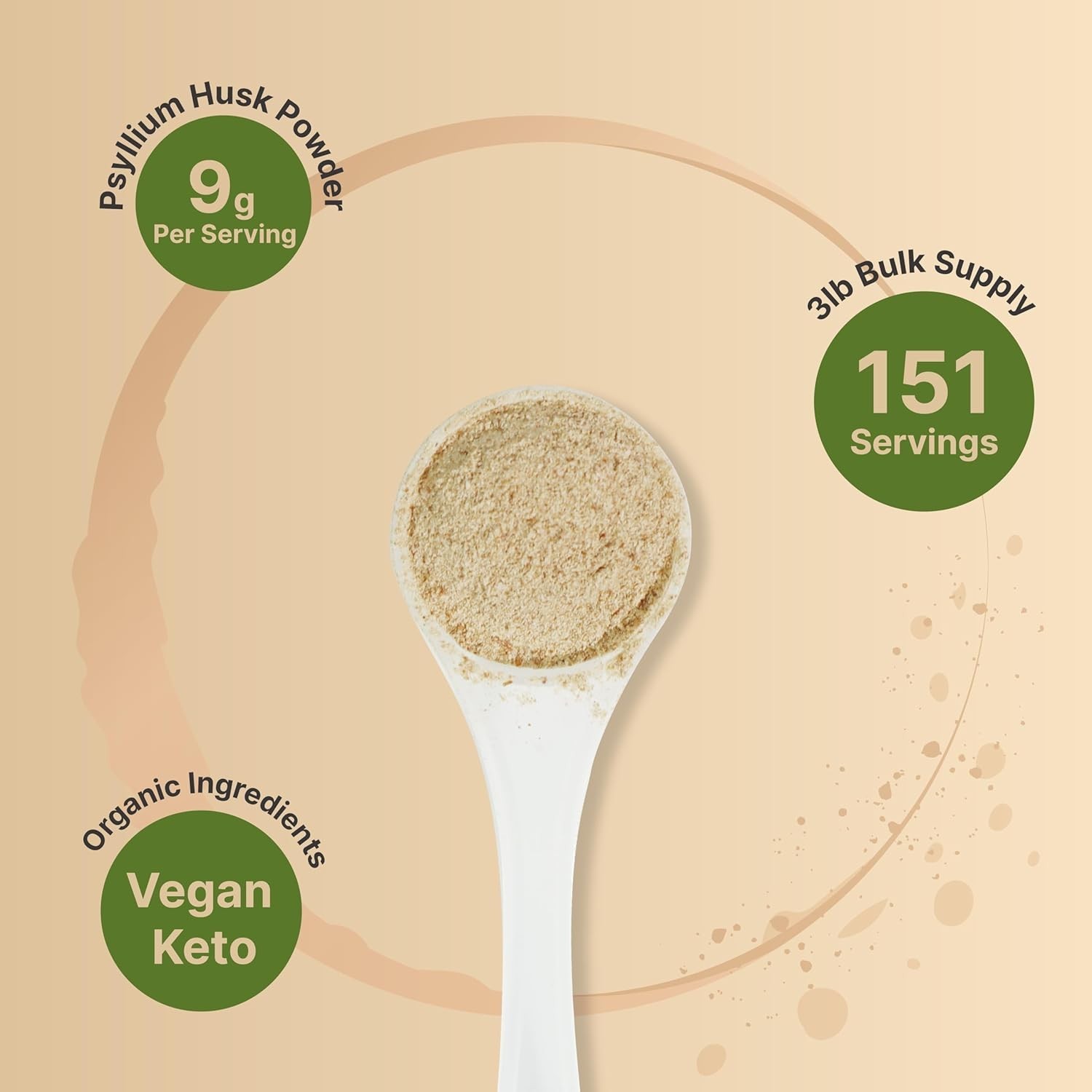 Psyllium Husk Fiber Supplement, 9g Per Serving, 3lb 48oz Powder | Organic Sol…