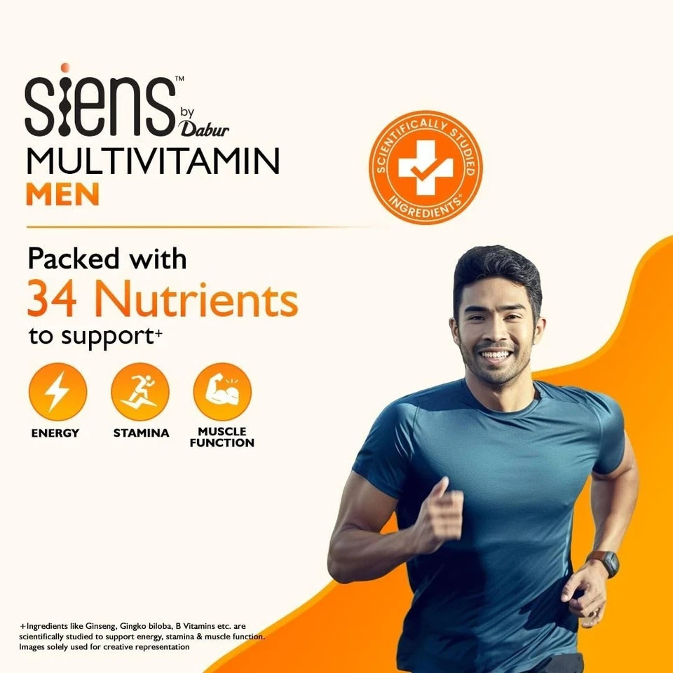 Siens By Dabur Multivitamin Men Tablets 30 Count Fast Shipping