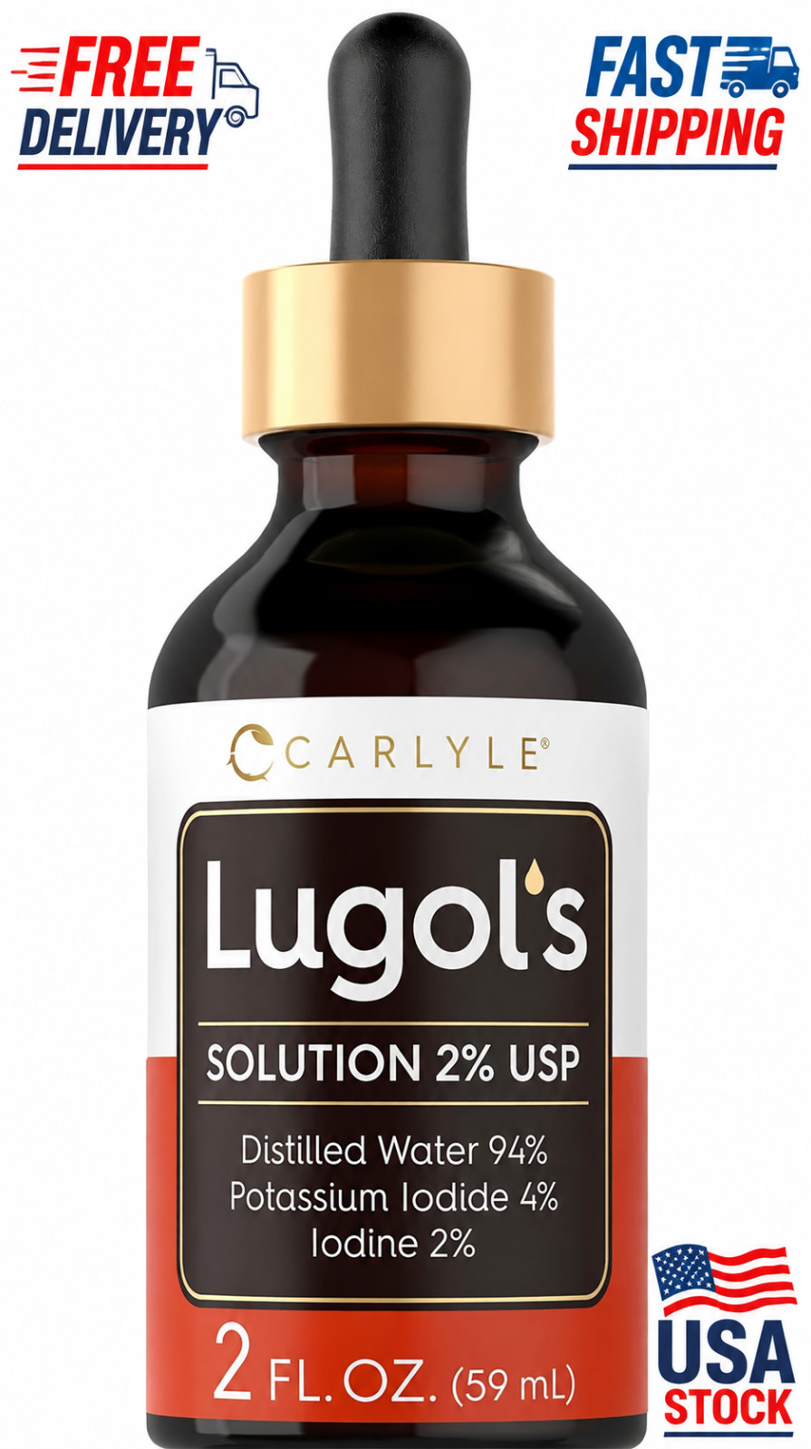 Lugols Iodine 2 Percent 2 Fl Oz Potassium Iodide and Solution