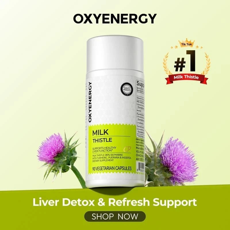 Oxyenergy Milk Thistle Liver Detox & Colon CleanseNatural Liver Health Support