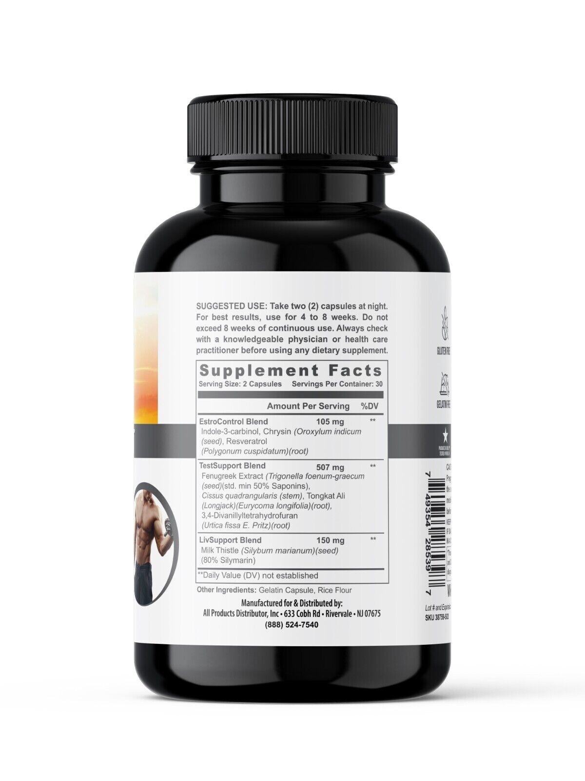 Natural PCT, Rice Flour, Maintain Muscle Restore Natural Balance – 60 Capsules