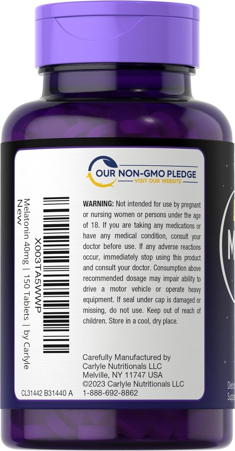 Melatonin Gummies – 150 Gummies – 40mg – Sleeping Aid Extra Strength Sugar Free