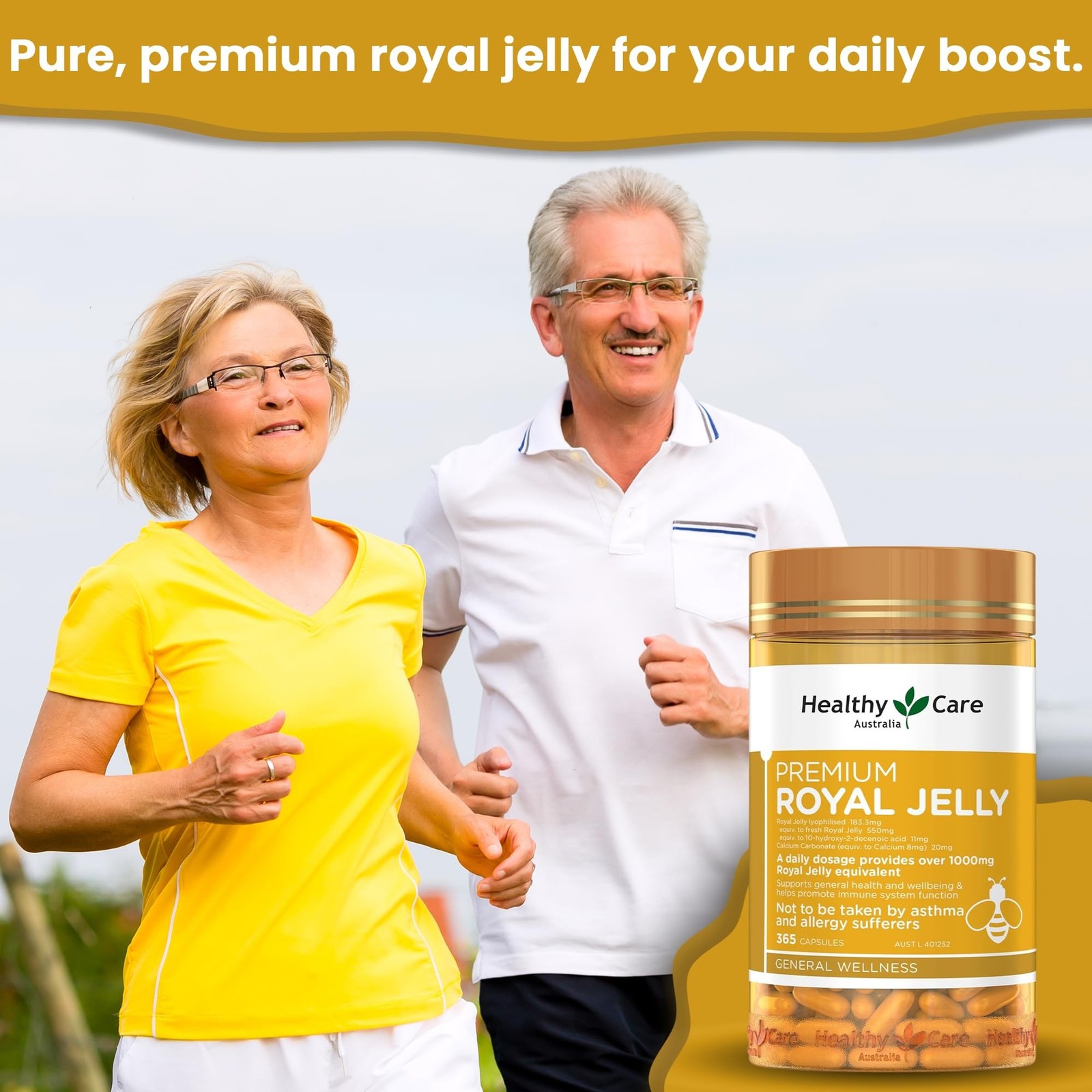 Healthy Care Royal Jelly 1000 365 Capsules Supplements Made in Australia
