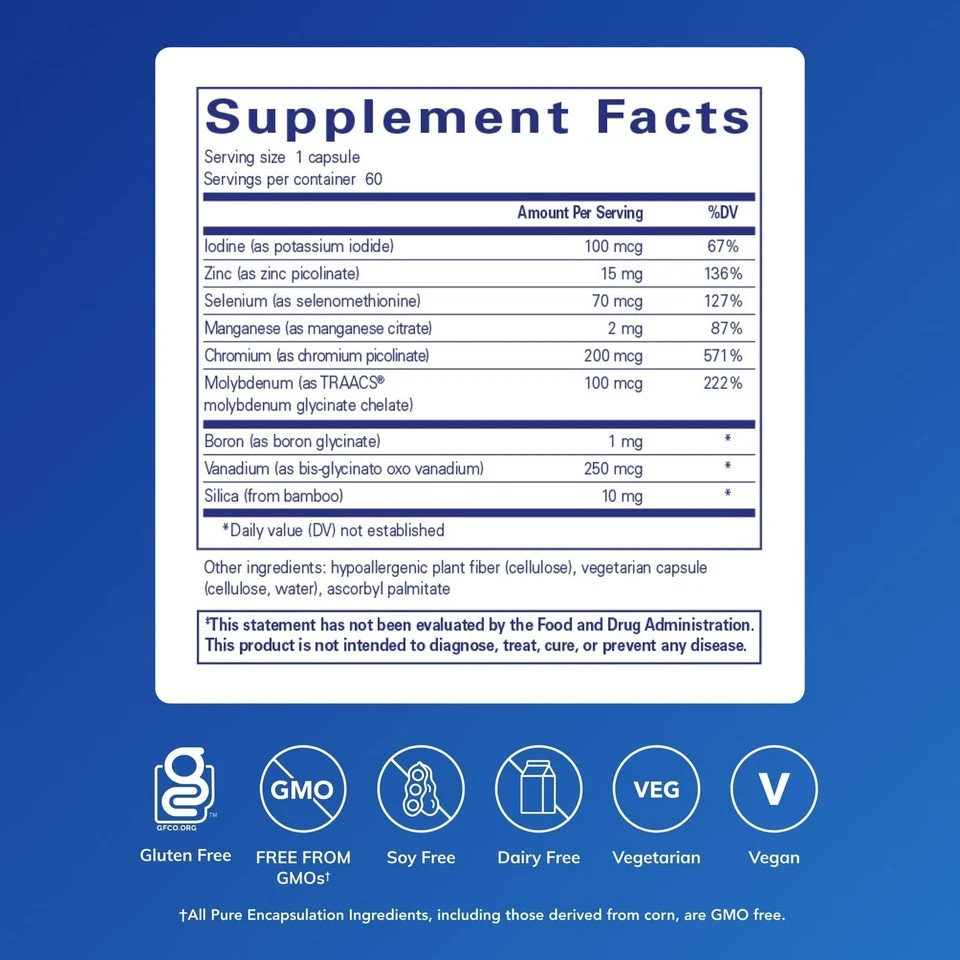 Pure Encapsulations Trace Minerals – Multimineral 60 Count (Pack of 1)