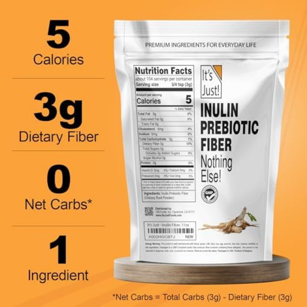 It’s Just! – Inulin Prebiotic Fiber, Water Soluble, Chicory Root , Promotes G…